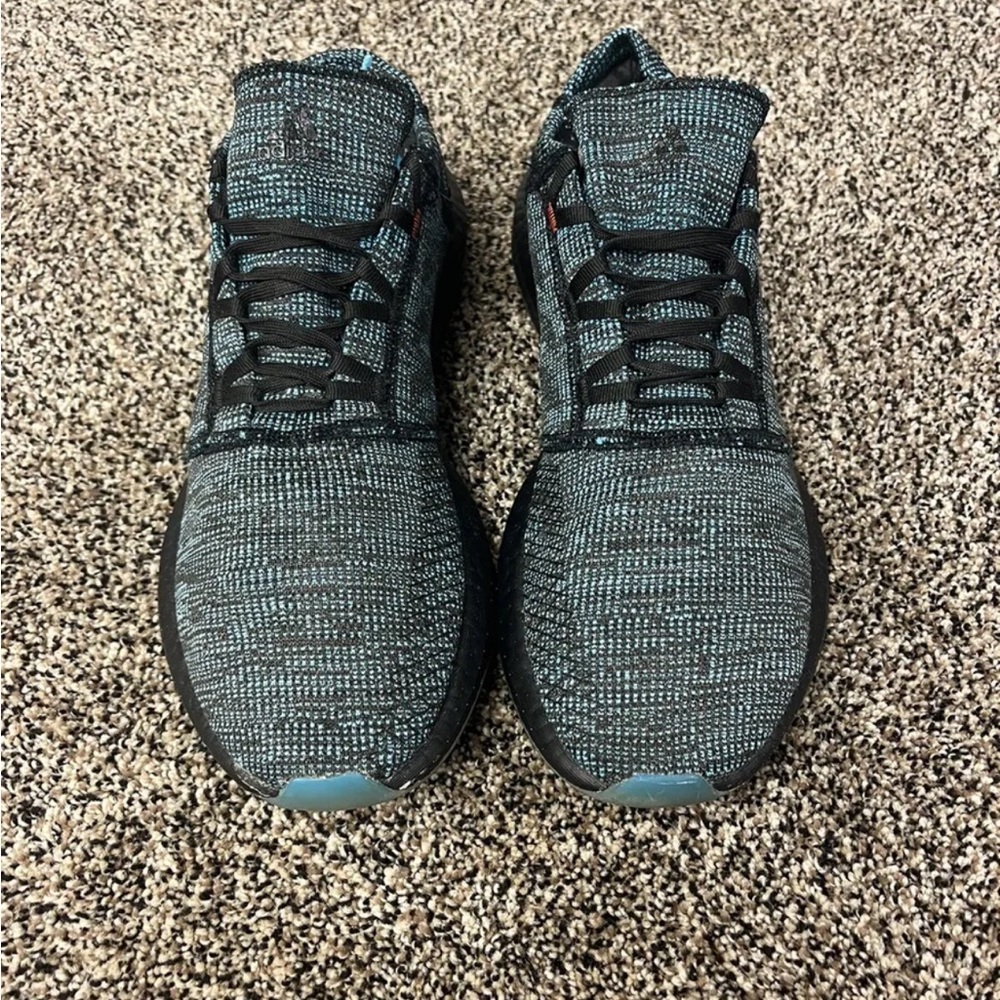 Adidas PureBoost GO LTD Knit ‘Black Shock Cyan’ Running Shoes D97425 Men Size 12